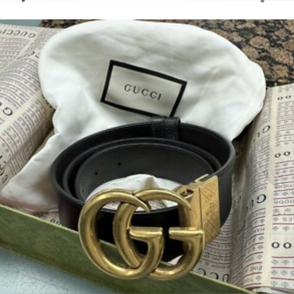 GUCCI Marmont Reversible GG gold 105cm 42 in